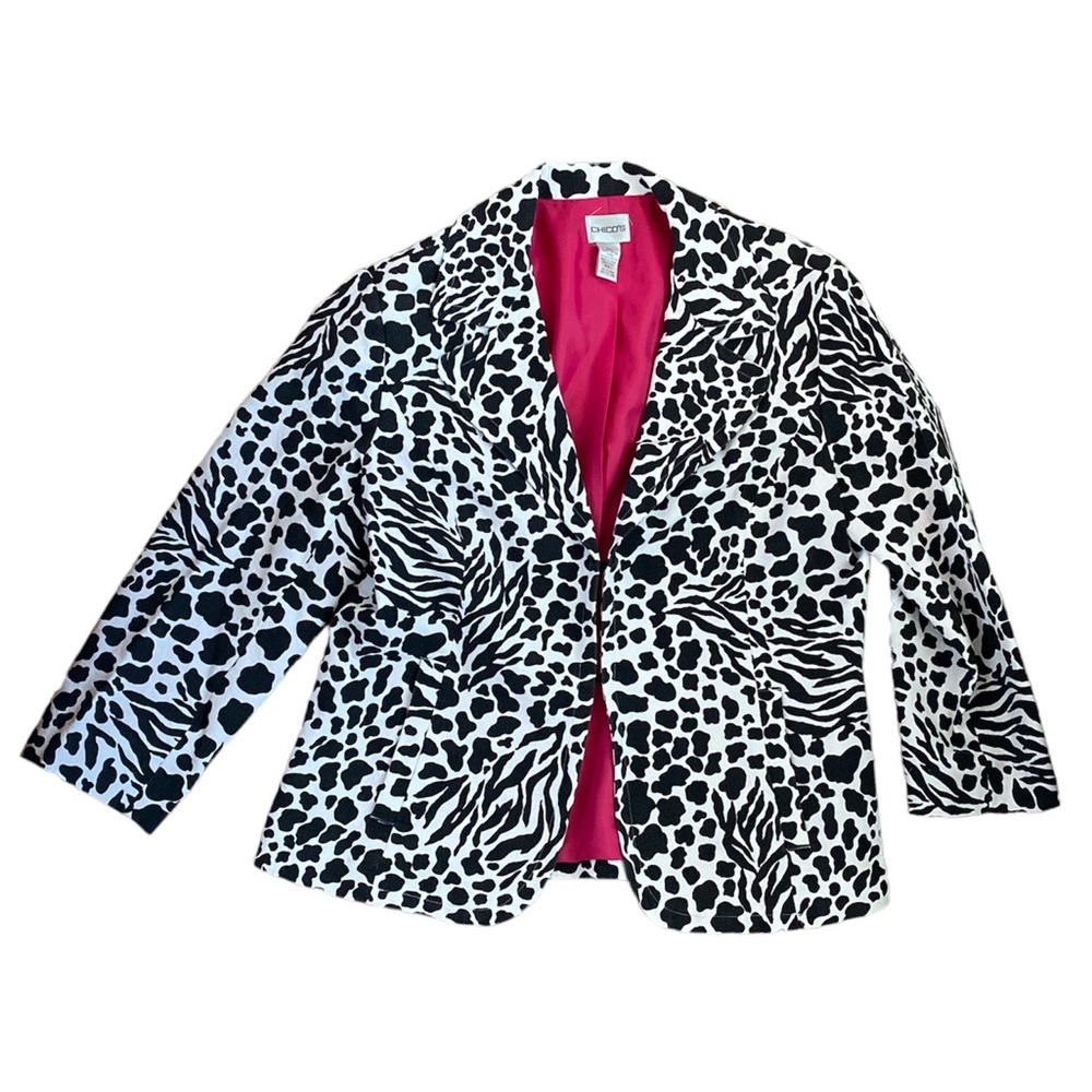Chico’s Zebra/Cow Print Blazer